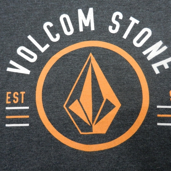 Y2K Volcom Stone Tee T Shirt Adult Medium Gray Orange Logo Est 91 Tee - Picture 4 of 7